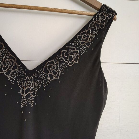 VTG Alex Evening's Y2K 90s Midi Dress Beaded Fairy Whimsigoth Asymmetrical Sz 10 - Picture 4 of 12